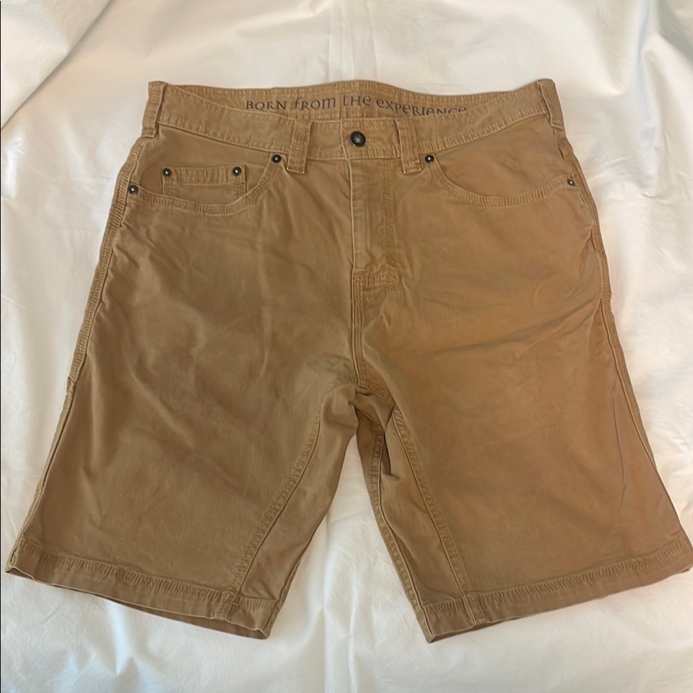 Prana Tan Bronson Short, Size 32, 11 inch inseam